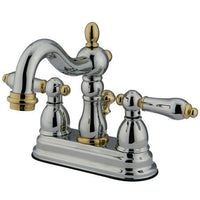 Thumbnail for Kingston Brass Heritage 4-inch centerset Lavatory Faucet, Chrome/Polished Brass Bathroom Faucet Kingston Brass 