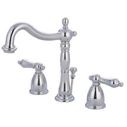 Kingston Brass FB1971AL Heritage Widespread Lavatory Faucet, Polished Chrome Bathroom Faucet Kingston Brass 