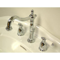 Thumbnail for Kingston Brass FB1971PL Heritage Widespread Lavatory Faucet, Polished Chrome Bathroom Faucet Kingston Brass 