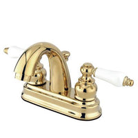 Thumbnail for Kingston Brass Restoration 4-inch centerset Lavatory Faucet, Polished Brass Bathroom Faucet Kingston Brass 