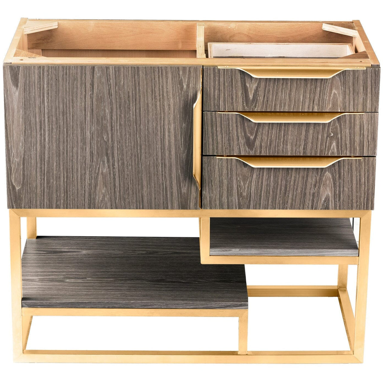 James Martin Columbia 36" Single Vanity Vanity James Martin Ash Gray - Radiant Gold Cabinet Only 