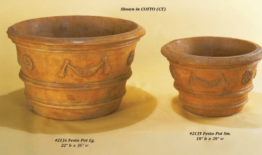 Festa Pot Cast Stone Outdoor Garden Planter Planter Tuscan 