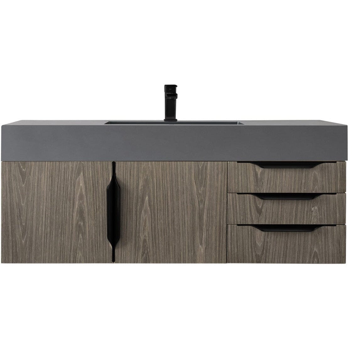 James Martin Mercer Island 48" Single Vanity Vanity James Martin Ash Gray - Matte Black w/ Dusk Grey Glossy Composite Top 
