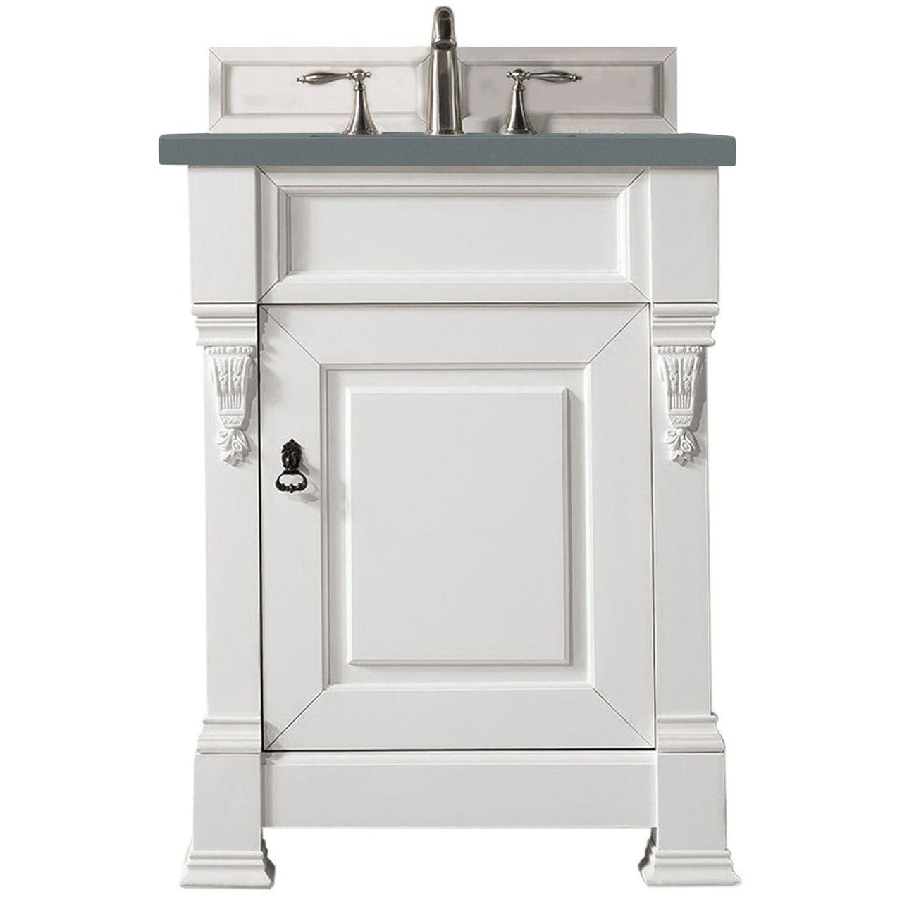 James Martin Brookfield 26" Single Vanity Vanities James Martin Bright White w/ 3 CM Cala Blue Quartz Top 