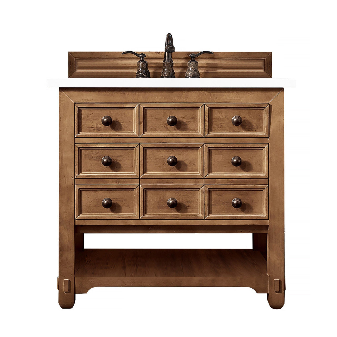 James Martin Malibu 36" Single Vanity Vanity James Martin Honey Alder w/ 3 CM Classic White Quartz Top 
