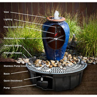 Thumbnail for Oil Jar FNT40358 Ceramic Vase Complete Fountain Kit Vase Fountain Blue Thumb 