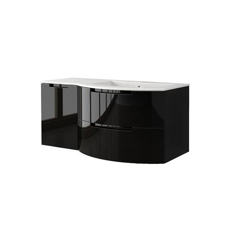 Latoscana Oasi 43" Black Glossy Modern Wall Hung Bathroom Vanity Vanity Latoscana 