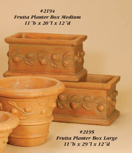 Frutta Planter Box Cast Stone Outdoor Garden Planter Planter Tuscan 
