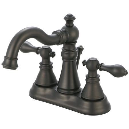 Kingston Brass American Classic Two Handle 4" Centerset Faucet with Retail Pop-up Bathroom Faucet Kingston Brass 