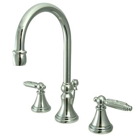 Kingston Brass Governor Two Handle 8" to 16" Widespread Lavatory Faucet with Brass Pop-up Bathroom Faucet Kingston Brass 