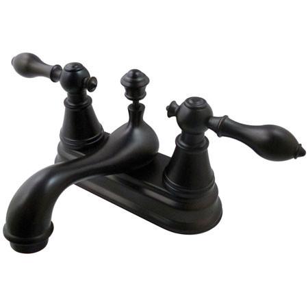 Kingston Brass English Classic Two Handle 4" Centerset Faucet with Retail Pop-up Bathroom Faucet Kingston Brass 