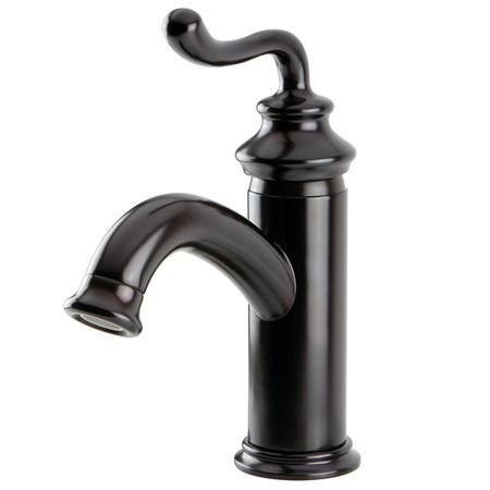 Fauceture Single Handle Centerset Faucet with Push-Button Pop-Up Drain, Oil Rubbed Chrome Bathroom Faucet Kingston Brass 