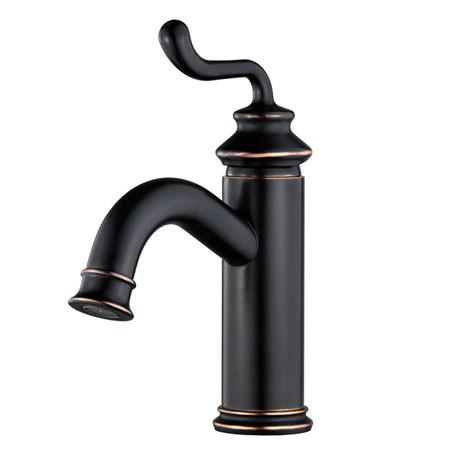 Fauceture FS5411RL Single Handle Centerset Lavatory Faucet with Push-Button Pop-Up Drain, Naples Bronze Bathroom Faucet Kingston Brass 