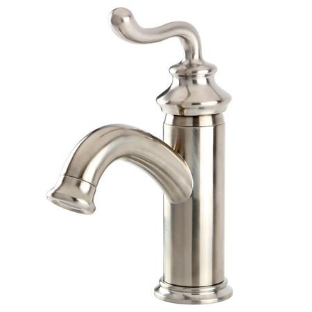 Fauceture Single Handle Centerset Faucet with Push-Button Pop-Up Drain, Satin Nickel Bathroom Faucet Kingston Brass 