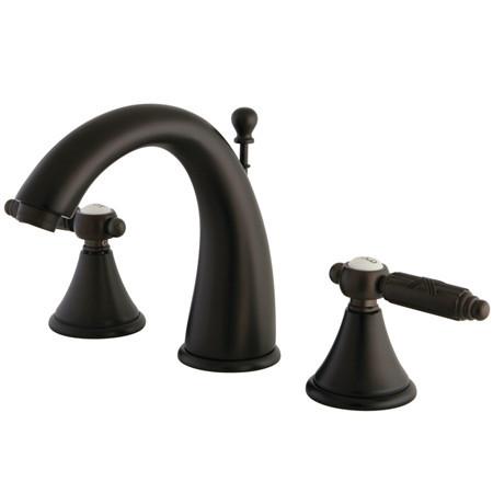 Kingston Brass Georgian Two Handle 8" to 16" Widespread Lavatory Faucet with Brass Pop-up Bathroom Faucet Kingston Brass 