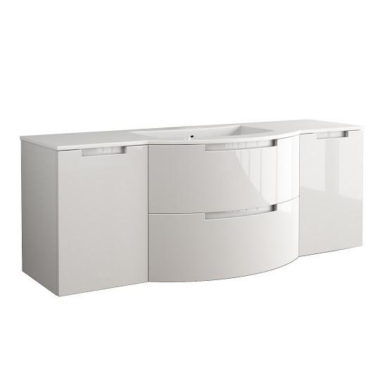 Latoscana Oasi 67" White Glossy Bathroom Vanity OA67OPT4W Vanity Latoscana 