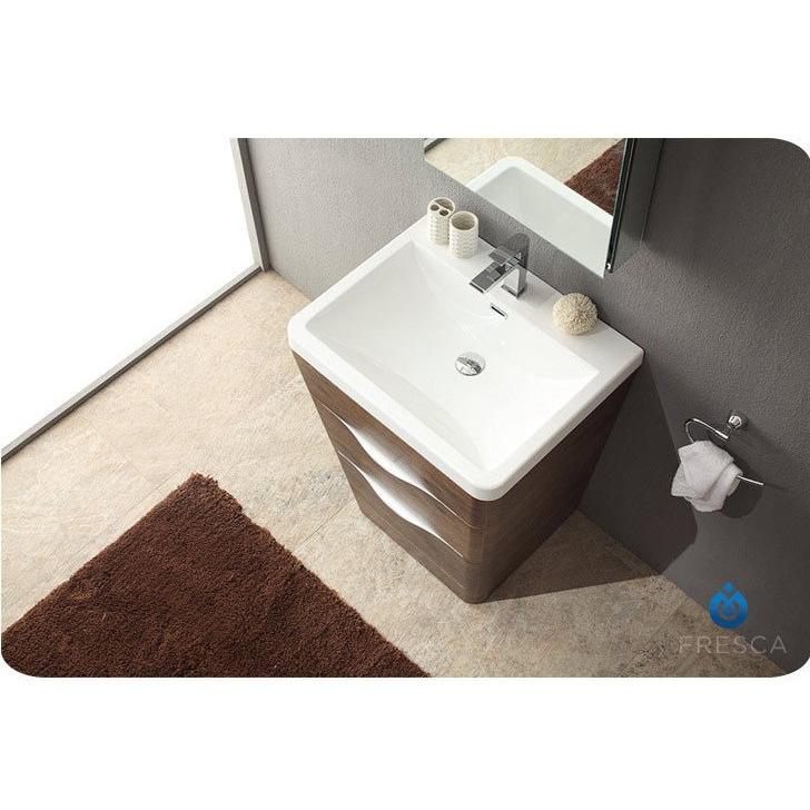 Fresca Milano 26" Rosewood Modern Vanity w/ Medicine Cabinet Free Faucet Vanity Fresca 