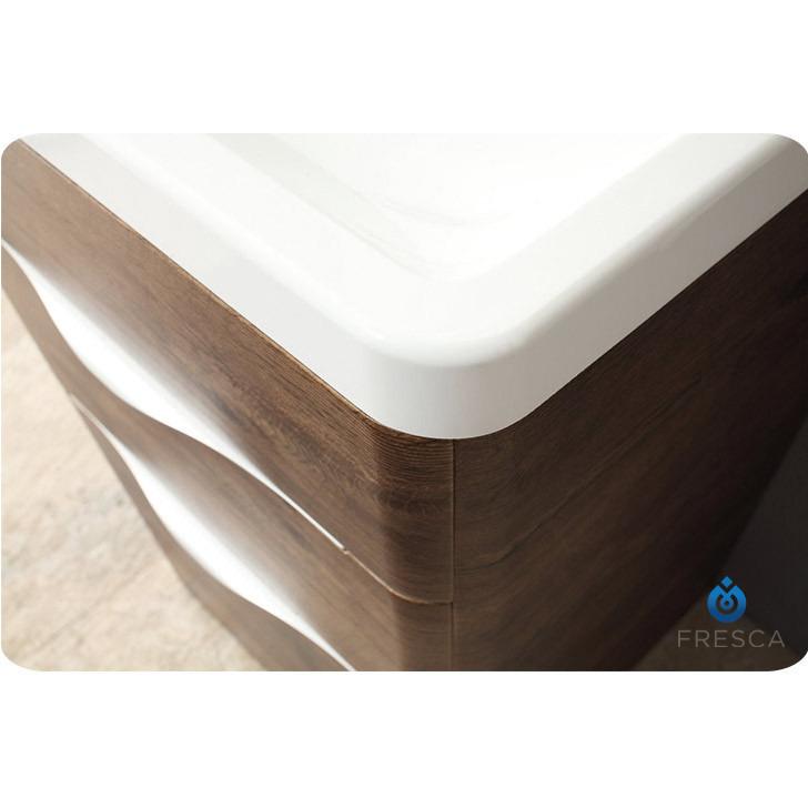Milano 32" Rosewood Modern Bathroom Vanity w/ Medicine Cabinet FREE FAUCET Vanity Fresca 