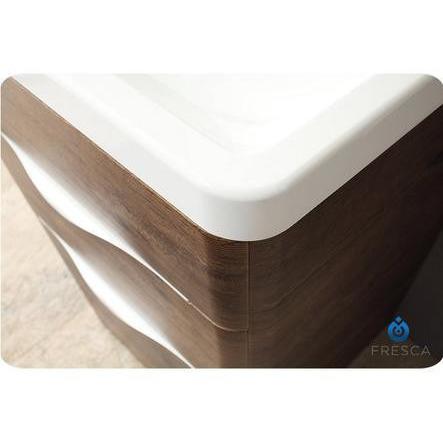 Fresca Milano 26" Rosewood Modern Vanity w/ Medicine Cabinet Free Faucet Vanity Fresca 