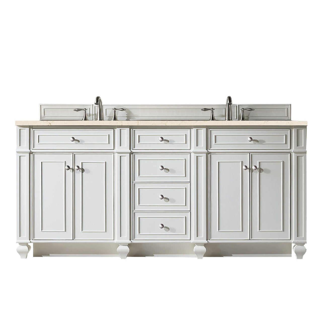 James Martin Bristol 72" Double Vanity Vanity James Martin Bright White w/ 3 CM Eternal Marfil Quartz Top 
