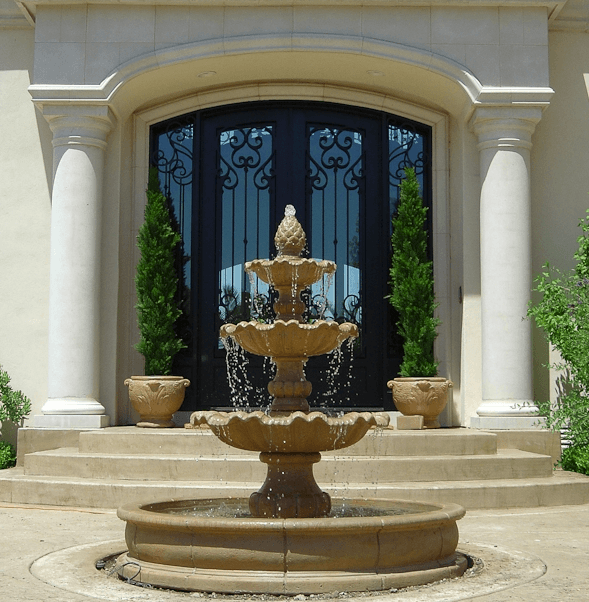 Garda Three Tier Pond Cast Stone Outdoor Garden Fountain Fountain Tuscan 