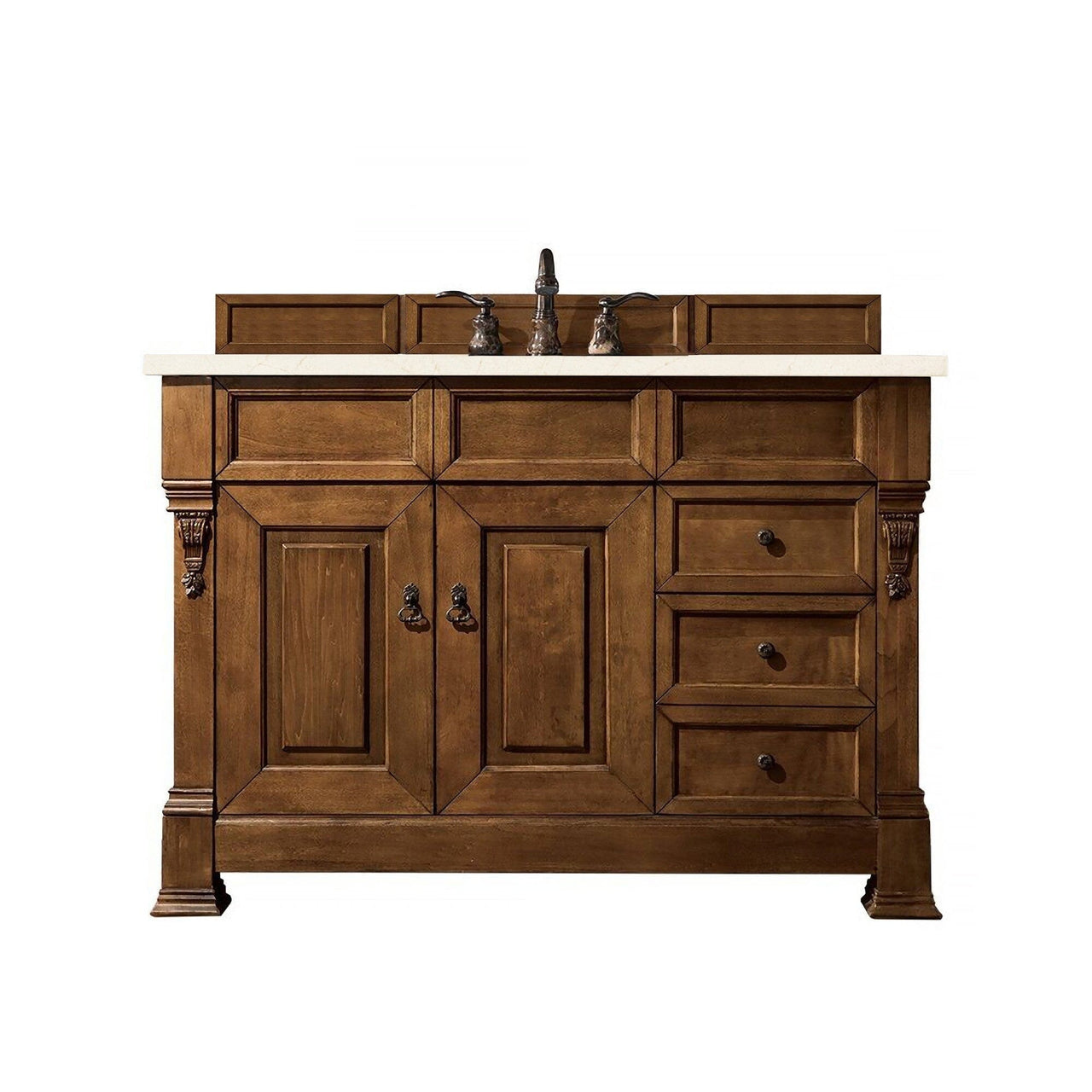 James Martin Brookfield 48" Single Vanity Vanities James Martin Country Oak w/ 3 CM Eternal Marfil Quartz Top 