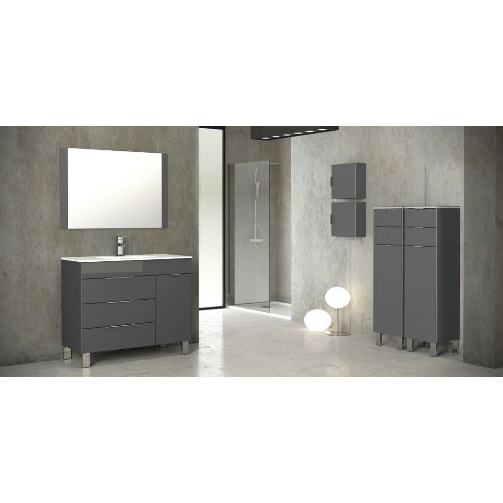 Eviva Geminis® 39" Grey Modern Vanity with White Integrated Porcelain Sink Vanity Eviva 
