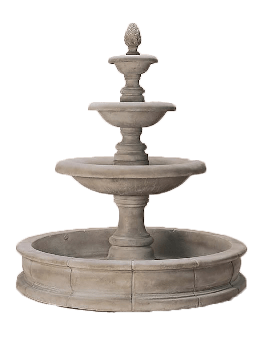 Newcastle Three Tier Pond Outdoor Cast Stone Fountain Fountain Tuscan 