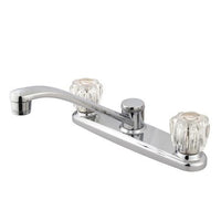Thumbnail for Kingston Brass Americana Centerset Kitchen Faucet with Acrylic Handles, Chrome Kitchen Faucet Kingston Brass 