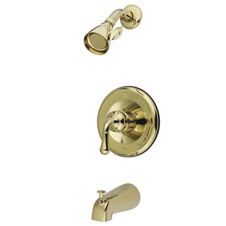 Kingston Brass Magellan Single Handle Tub and Shower Faucet, Polished Brass Tub Shower Sets Kingston Brass 