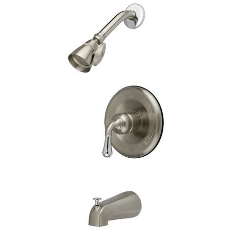 Kingston Brass Magellan Single Tub and Shower Faucet, Satin Nickel/ Chrome Tub Shower Sets Kingston Brass 