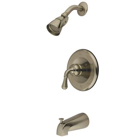 Kingston Brass Magellan Single Handle Tub and Shower Faucet, Satin Nickel Tub Shower Sets Kingston Brass 