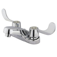 Thumbnail for Kingston Brass Vista Centerset with Blade Handles and Brass Grid Drain, Chrome Bathroom Faucet Kingston Brass 