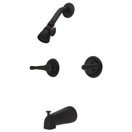 Kingston Brass GKB245 Water Saving Magellan 2-Handle Tub and Shower Faucet with Water Savings Showerhead, Oil Rubbed Bronze Tub Shower Sets Kingston Brass 