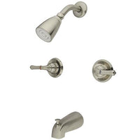 Thumbnail for Kingston Brass Magellan 2-Handle Tub and Shower Faucet with Water Savings Showerhead, Satin Nickel Tub Shower Sets Kingston Brass 