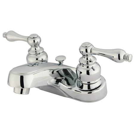 Kingston Brass Water Saving Magellan Centerset with Lever Handles and ABS Pop-Up, Chrome Bathroom Faucet Kingston Brass 