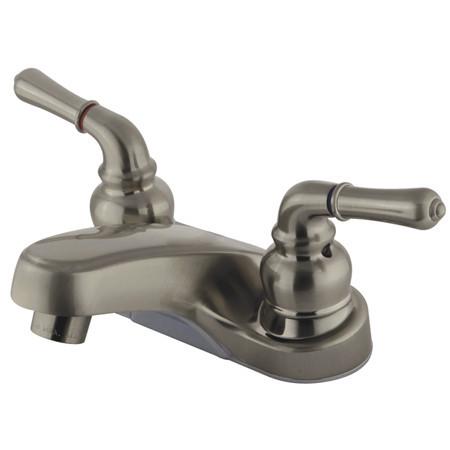 Kingston Brass Magellan Centerset Lavatory Faucet with Lever Handles, Satin Nickel Bathroom Faucet Kingston Brass 