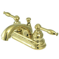 Thumbnail for Kingston Brass Knight Centerset with Lever Handles and Retail Pop-Up, Chrome Bathroom Faucet Kingston Brass 