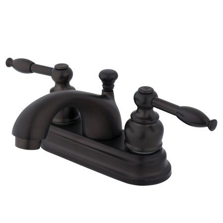 Kingston Brass Knight Centerset Lavatory Faucet with Lever Handles and Retail Pop-Up, Oil Rubbed Bronze Bathroom Faucet Kingston Brass 