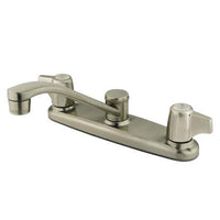 Thumbnail for Kingston Brass Magellan Centerset Kitchen Faucet with Canopy Handles, Satin Nickel Kitchen Faucet Kingston Brass 