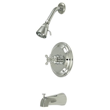 Kingston Brass Metropolitan Tub & Shower Faucet with Cross Handles, Chrome Tub Shower Sets Kingston Brass 