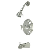 Thumbnail for Kingston Brass Metropolitan Tub & Shower Faucet with Cross Handles, Chrome Tub Shower Sets Kingston Brass 