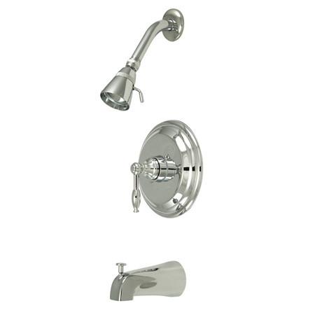 Kingston Brass Knight Tub & Shower Faucet with Lever Handles, Chrome Tub Shower Sets Kingston Brass 