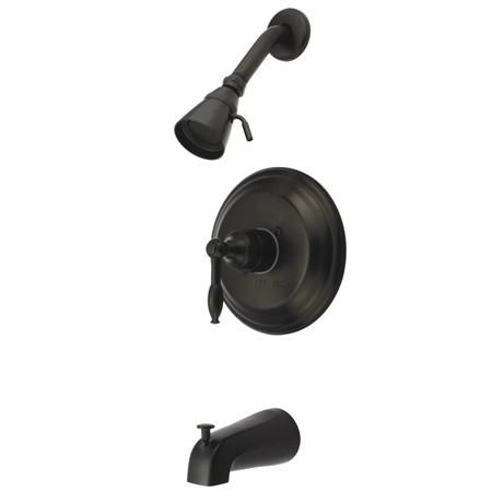 Kingston Brass Knight Tub & Shower Faucet with Lever Handles, Oil Rubbed Bronze Tub Shower Sets Kingston Brass 