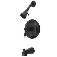 Thumbnail for Kingston Brass Knight Tub & Shower Faucet with Lever Handles, Oil Rubbed Bronze Tub Shower Sets Kingston Brass 