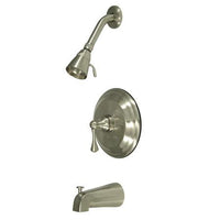 Thumbnail for Kingston Brass GKB2638BL Water Saving Metropolitan Tub & Shower Faucet with Lever Handles, Satin Nickel Tub Shower Sets Kingston Brass 