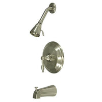 Thumbnail for Kingston Brass GKB2638KL Water Saving Knight Tub & Shower Faucet with Lever Handle, Satin Nickel Tub Shower Sets Kingston Brass 