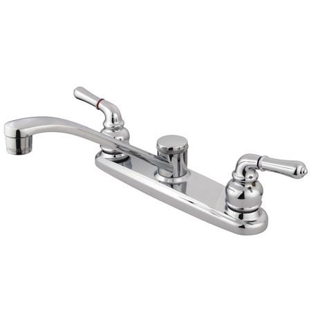 Kingston Brass Magellan Centerset Kitchen Faucet with Lever Handles, Chrome Kitchen Faucet Kingston Brass 