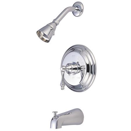 Kingston Brass Restoration Tub and Shower Faucet with Lever Handles, Chrome Tub Shower Sets Kingston Brass 