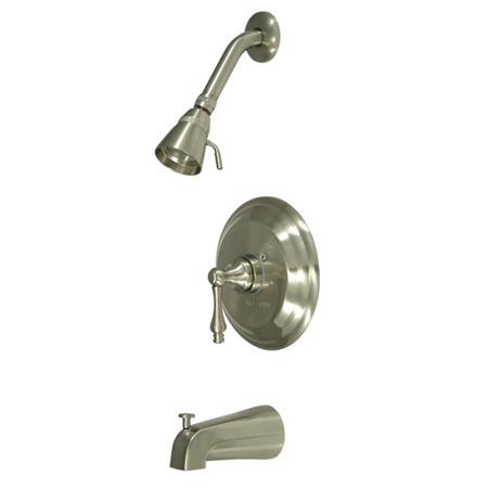 Kingston Brass GKB3638AL Water Saving Restoration Tub and Shower Faucet with Lever Handles, Satin Nickel Tub Shower Sets Kingston Brass 